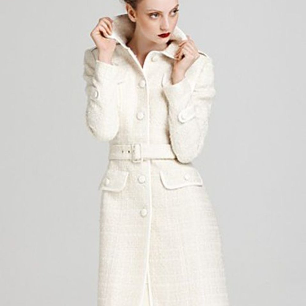 Rachel Zoe Cream Eru Wool Blend Trench Coat